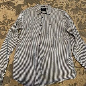 Hollister Men's blue  and White Striped Shirt